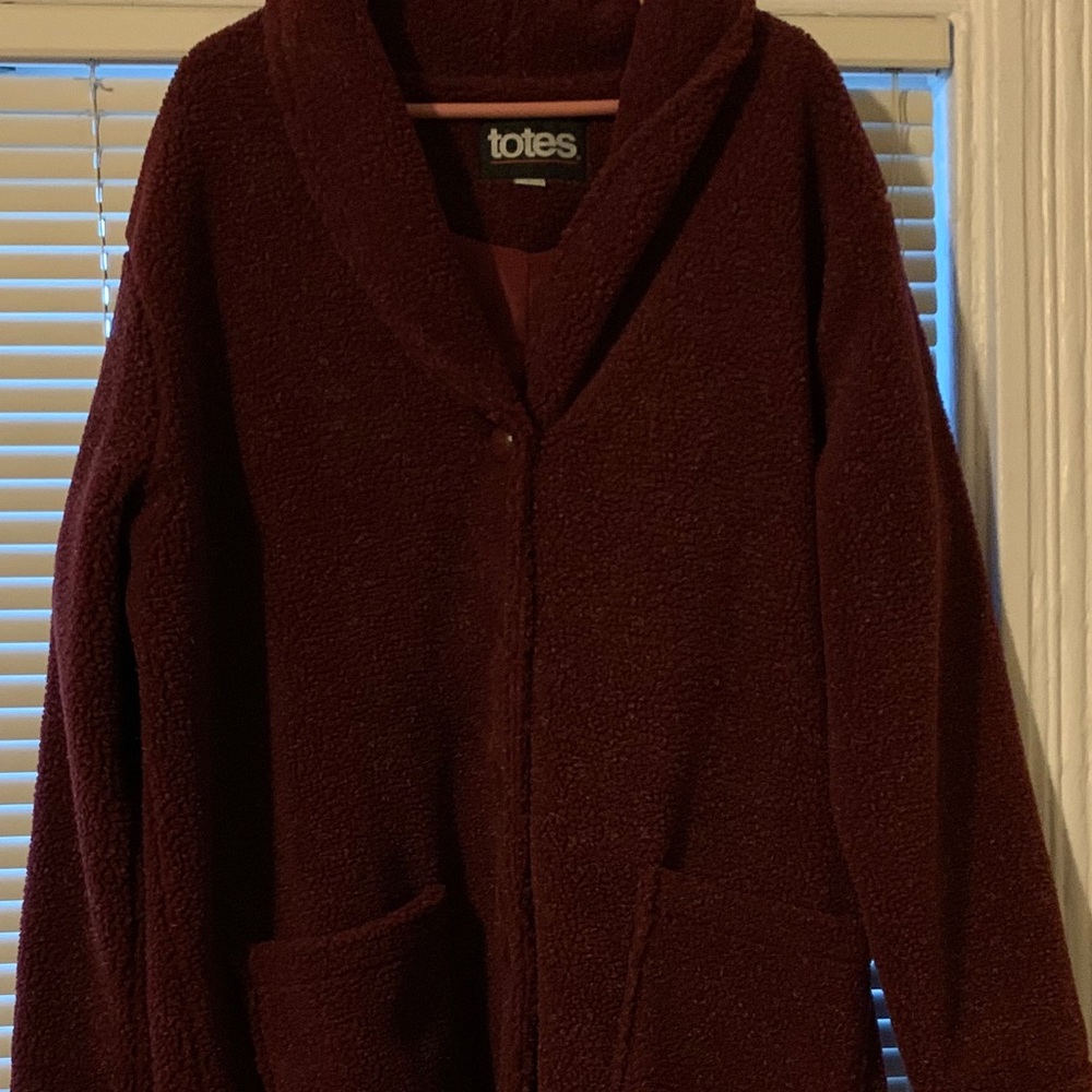 Totes Calf Length Burgundy Winter Coat